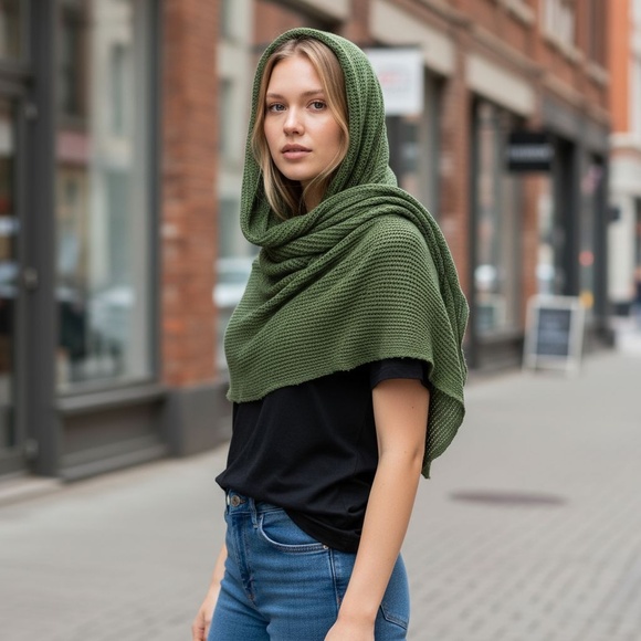 Vintage 1960s-1970s Canadian Forces Knit Cotton Scarf, Extra Long 70 in. - Picture 2 of 6